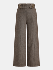 Ballanzia Balıksırtı Çift Tokalı Geniş Paça Pantolon