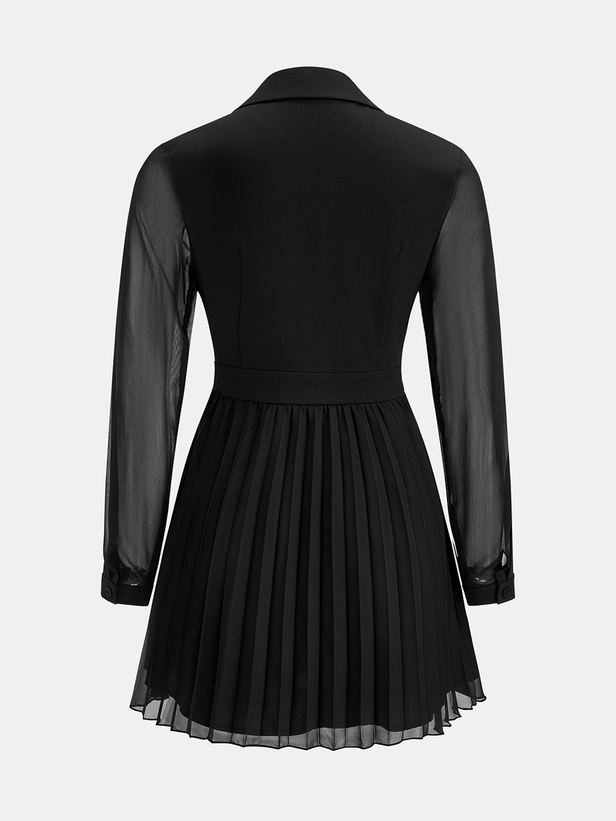 Ballanzia Transparan Kollu Pileli Blazer Elbise