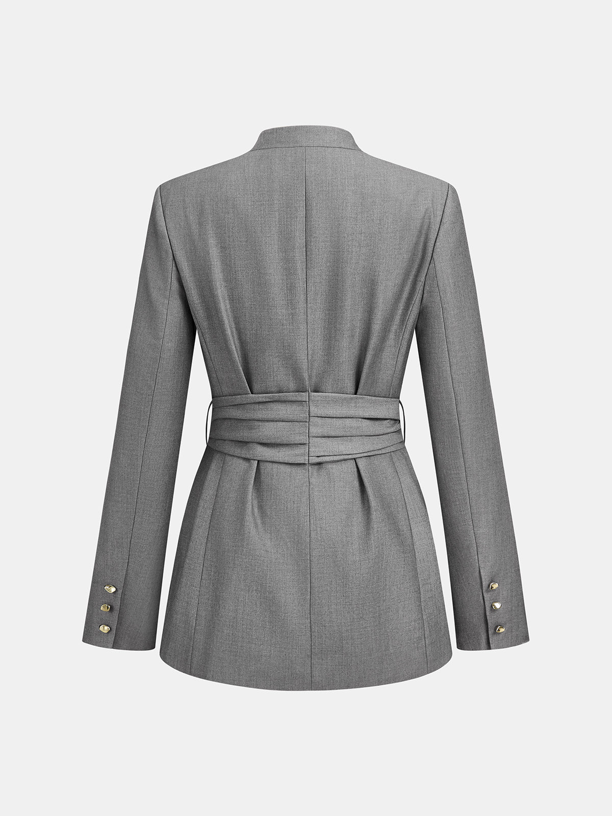 Ballanzia V Yaka Kemerli Kruvaze Blazer