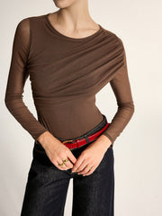 Ballanzia Drapeli File Kollu Dar Bodysuit