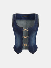 Ballanzia At Gemi Detaylı Denim Yelek