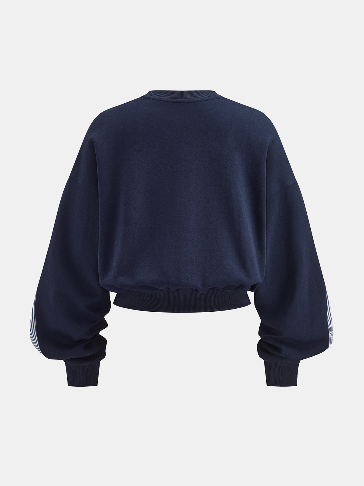 Ballanzia Çizgili Panel Kollu Düşük Omuz Sweatshirt