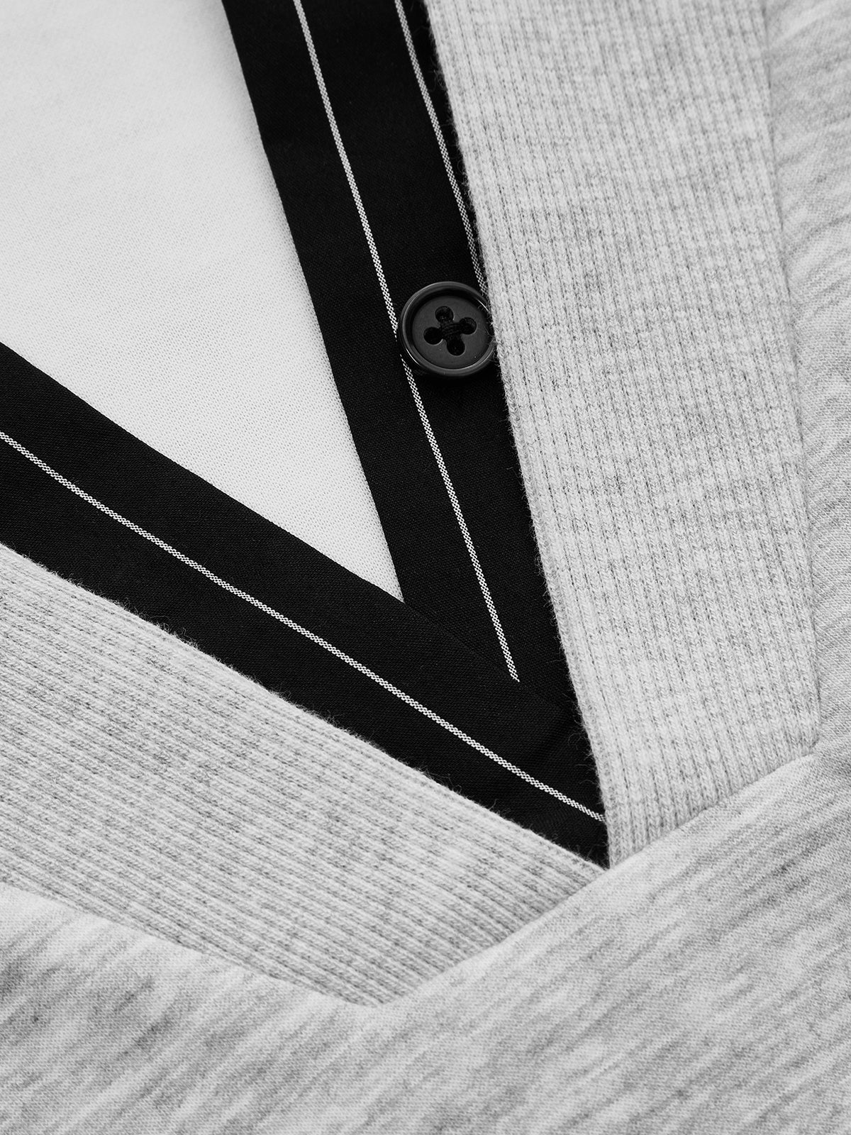 Ballanzia Çizgili Yakalı V Yaka Sweatshirt