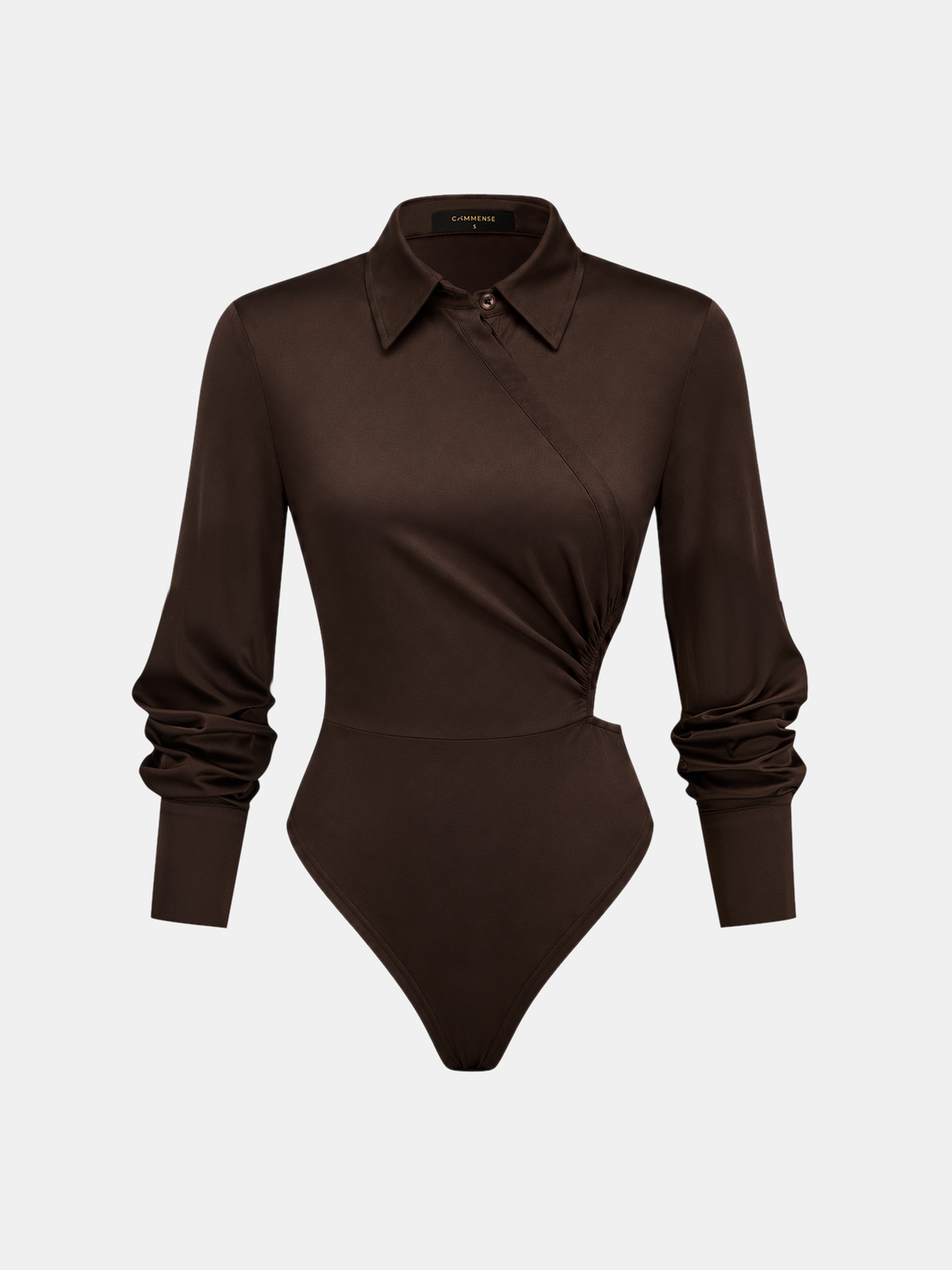 Ballanzia Saten Büzgülü Yakalı Bodysuit