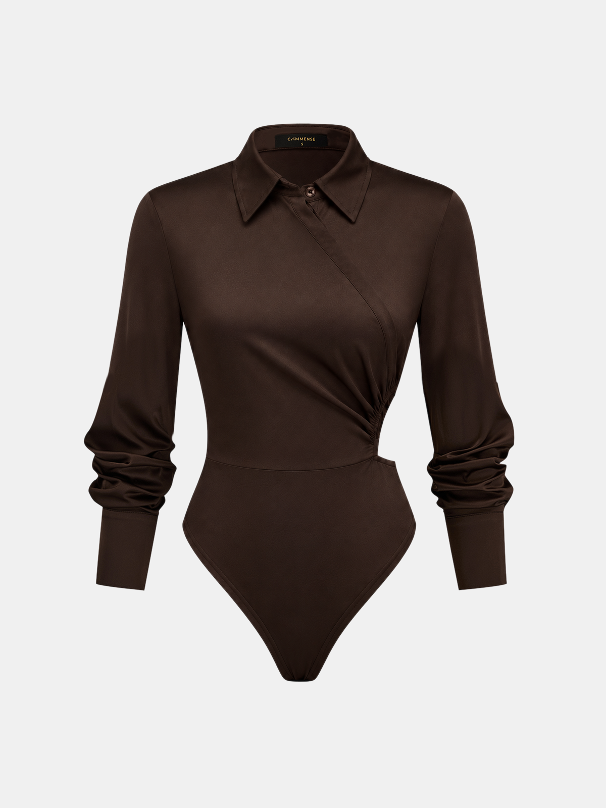 Ballanzia Saten Büzgülü Yakalı Bodysuit
