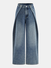 Ballanzia Katman Detaylı Geniş Paça Denim Pantolon