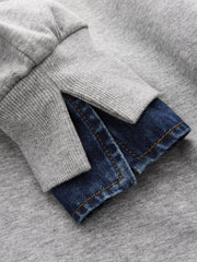 Ballanzia İki Kullanımlı Denim Manşetli Düşük Omuz Sweatshirt