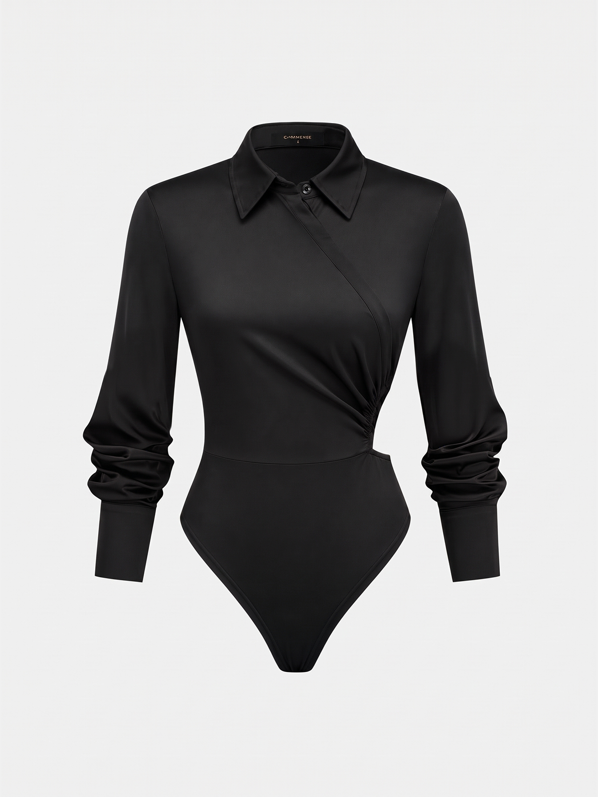 Ballanzia Saten Büzgülü Yakalı Bodysuit