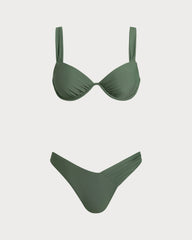 Haki Yeşili Balenli Bikini Takımı