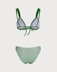 Yeşil Ekose Üçgen Bikini Takımı