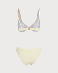 Bej Jakarlı Balenli Bikini Takımı